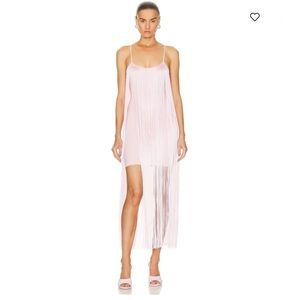 ALEXANDER WANG 
Fringe Mini Dress In Cradle Pink Size Med